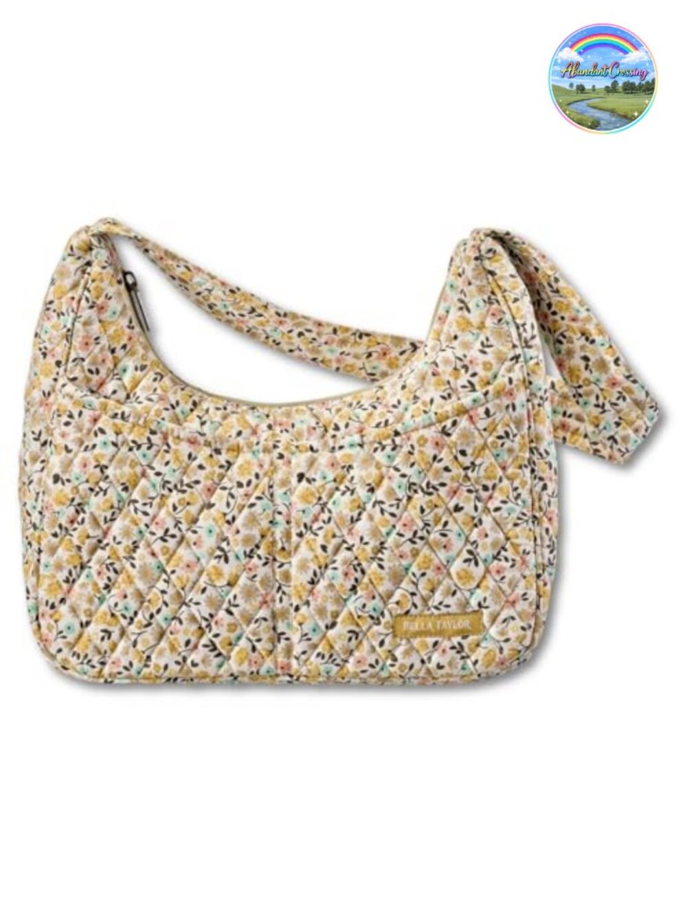 Quilted Cotton Hobo Shoulder Bag with Pockets for Women